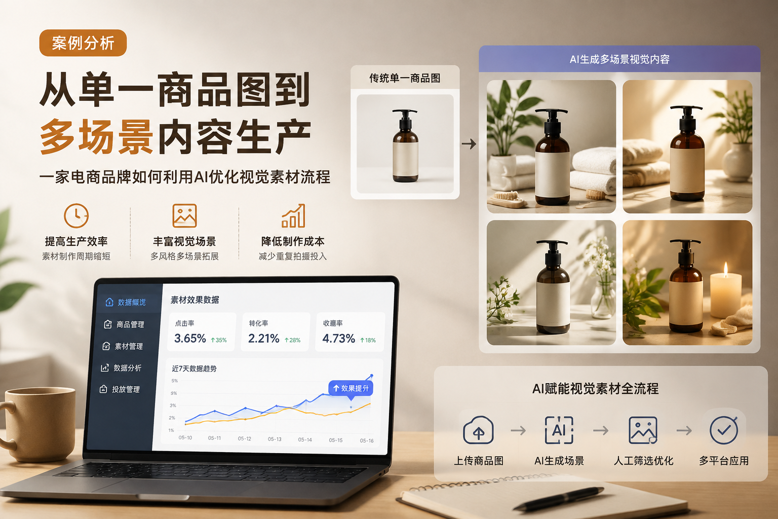 从单一商品图到多场景内容生产：一家电商品牌如何利用AI优化视觉素材流程