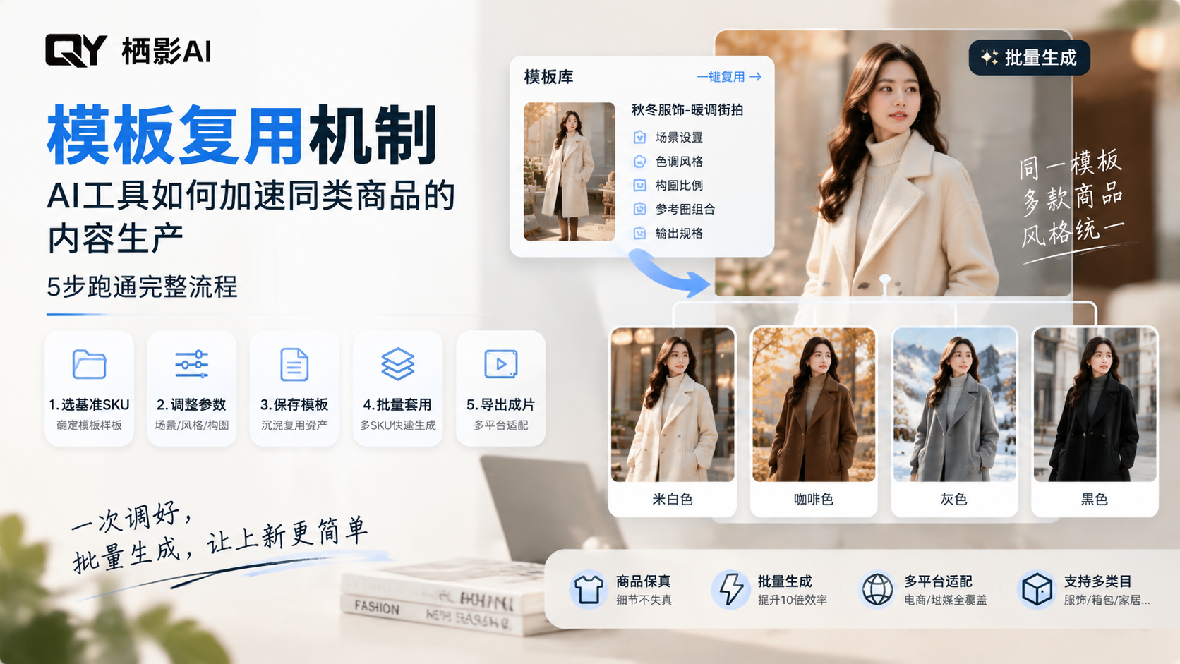 模板复用机制：AI工具如何加速同类商品的内容生产，5步跑通完整流程