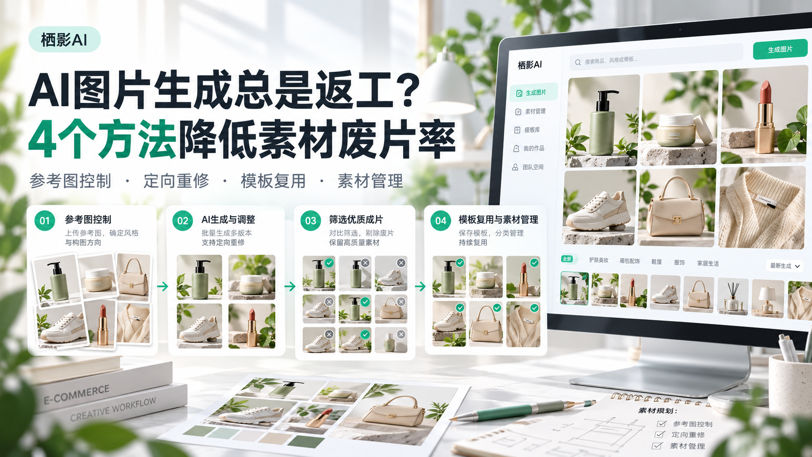 AI图片生成总是返工?4个方法降低素材废片率